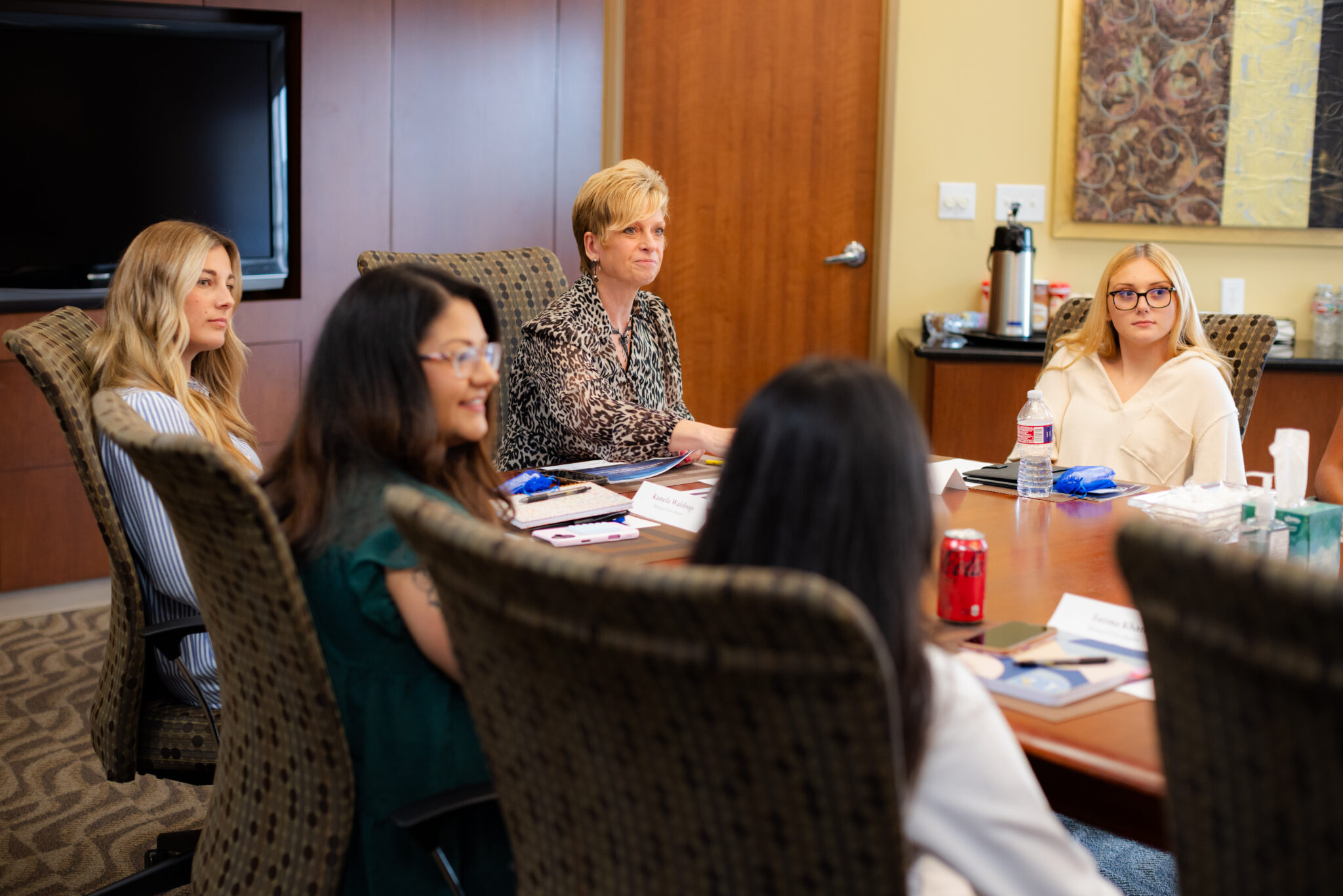 CEO Robin F. Underhill meeting and presenting to the interns
